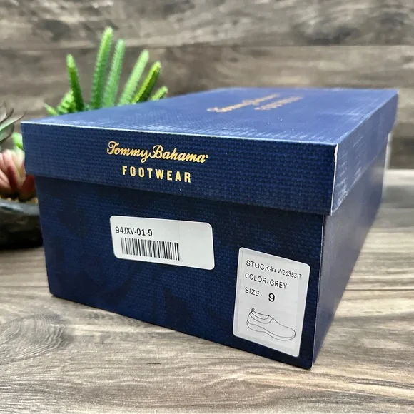 NIB Tommy Bahama Flint Knit Jogger Memory Foam Slip On Sneaker Charcoal - Picture 14 of 14
